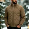 2026 Inverno Transfronteiriço Amazon Jaqueta de Algodão com Gola Alta 3D Casaco Masculino Moda Casual Versátil Curto Cor Sólida Cardigan