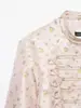 ZA comércio exterior transfronteiriço moda feminina item quente 2026 outono novo moda europeia e americana estampa floral blazer justo para mulheres