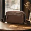Bolso de Hombro Retro Transfronterizo para Hombre, Bolso Cruzado Versátil y de Moda en Piel Genuina