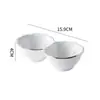 Plato Creativo para Condimentos con Borde Dorado Plato Pequeño para el Hogar Plato de Cerámica para Salsa de Hotel Reposapalillos Plato Multifuncional para Vinagre Plato para Sumergir en Olla Caliente