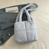 2024 Nova Bolsa de Algodão Feminina Simples e Macia Quadrada Bolsa Crossbody Bolsa de Mão Elegante Bolsa Quadrada Pequena Bolsa Elegante