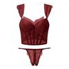 Ropa interior de encaje con lazo Pure Desire para mujer, sujetador push-up de pecho pequeño y espina de pescado sexy, traje de sujetador.
