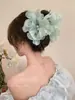 Nuevo Pasador de Flores de Malla Suave de Verano 2026 para Mujer, Estilo de Alta Gama, Pasador Dulce para Recogidos en la Parte Trasera de la Cabeza, Pinza de Tiburón