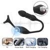 Nuevo para hombre transfronterizo Fuelle trasero inalámbrico con control remoto por APP anillo de bloqueo de tres anillos silicona telescópico tapón anal trasero