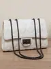 Bolso de Moda para Mujer de Cuero Suave 2025 Nuevo Bolso Cruzado de Hombro Único Estilo Pequeño Fragante Bolso con Cadena de Rombos en Stock