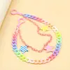 Cadena de Acrílico de Doble Capa con Estrella de Cinco Puntas Transfronteriza Europea y Americana Accesorios Cadena para Pantalones de Mezclilla de Moda Cadena para Cintura de Hombres y Mujeres Cadena para Falda