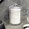 Caja de Almacenamiento de Discos de Algodón para Escritorio, Caja Acrílica Transparente para Bastoncillos de Algodón, Organizador a Prueba de Polvo para Maquillaje con Tapa para Tocador