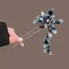 Grampo de Cabelo Duplo Flor Magnólia Iceberg Estilo Clássico com Toque de Luxo, Acessório de Grampo para Cheongsam de Uso Diário, Ferramenta de Penteado, Ornamento de Cabelo Estilo Antigo