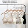 Sutiã Fino para Usar por Baixo e por Cima, Alça Cruzada nas Costas, Bojo Fixo, Confortável e de Alta Qualidade, Lingerie Sem Costura de Seda Gelada para Mulheres
