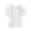 Novedades Verano 2026 Moda Callejera Femenina Europea y Americana Moda Tops de Manga Abullonada W025 12413