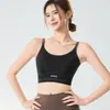 Camiseta de tirantes con cuello redondo, chaleco deportivo de yoga para mujer, no necesita usar sujetador, con copas fijas, transpirable, cómodo, anti-sacudidas y hermoso diseño en la espalda