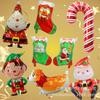 Layout de Festa com Balões de Natal Papai Noel Boneco de Neve Alce Filme de Alumínio Inverno Bengala Grande Natal Atacado Balão