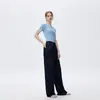 Jeans 2025 Feminino Primavera Design de Dobra Dupla Perna Larga Anti-Rugas Liso Original Vaca Sem Cair Calças Mop