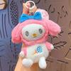 Llavero con colgante de muñeco de peluche de dibujos animados, creativo, Sanrio, pareja, bolso de coche, adornos, pequeño regalo al por mayor