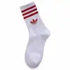 Calcetines Adi Clover para Hombre Deportivos de Hilo Largo de Moda Algodón Puro Absorbentes para Mujer Calcetines de Pareja con Tres Rayas