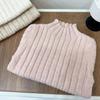 Suéter de Medio Cuello Alto para Niños y Niñas 2025 Otoño e Invierno Nueva Moda Infantil Versátil Camisa de Punto para Fondo Top Cálido