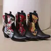 Botas de Couro Femininas Europeias e Americanas Outono e Inverno Tamanho 35-48, Botas Curtas de Salto Alto Bico Fino, Botas Femininas de Tamanho Extra Grande Transfronteiriças, Botas de Cano Baixo