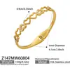 Pulsera de Acero de Titanio Chapada en Oro con Circonita Hueca Incrustada en Forma de Corazón, Joyería Exquisita Versátil de Lujo Ligero con Personalidad para Mujer