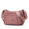 Bolsa de ombro em tecido de nylon para mulheres, grande capacidade, multicamadas, casual, adequada para o trajeto diário, leve, tecido de nylon, bolsa de maternidade