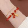 Pulseira Elegante de Luxo Leve Colorida Pedra Natural Chinesa Étnica Lótus Ruyi Estilo Nacional Pulseira Melhor Amigo Joia