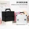 Estuche de Cosméticos Profesional de Aleación de Aluminio Multicapa Caja de Herramientas Negro para Guardar Herramientas de Belleza para Uñas Joyería