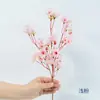 Flor de Pêssego de Galho Curto Simulada Tecido de Seda Buquê Artificial Falso Cenário Floral de Casamento Decoração de Mesa Doméstica Flor de Cerejeira Transfronteiriça