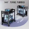 Soporte de Gabinete de Escritorio, Base Móvil para Sala de Juegos, Estante de Almacenamiento y Organización de Múltiples Niveles, Carrito Pequeño de Pie