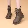 Botas Martin para Mujer Estilo Británico 2026 Otoño/Invierno Nueva Moda Versátiles de Suela Plana Botas con Felpa Suela Suave Botas Individuales Adelgazantes Botas Cortas