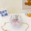 Bolso para niños, elegante y bonito bolso cruzado para niñas, bolso de princesa portátil con perlas, mini monedero de peluche para niñas pequeñas