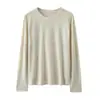 Suéter de punto básico versátil para otoño e invierno, top liso de manga larga con cuello redondo, nuevo, simple y elegante, corte holgado, para mujer, transfronterizo