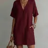 Vestido de Bolso Independente Transfronteiriço Amazon Casual Botão 2026 Nova Moda Feminina Europeia e Americana Verão Confortável Roupa Feminina