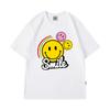 Camiseta de manga curta transfronteiriça, estilo coreano casual masculino e feminino, nova chegada, 2024, manga curta, gola redonda, verão, camiseta de manga curta para casal