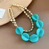 Collar Irregular de Perlas Acrílicas Transfronterizo Europeo y Americano, Cadena para Clavícula de Lujo Ligero y de Gama Alta, Collar de Moda Estilo Vacaciones para Mujer