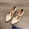 Zapatos de Mujer Mary Jane Retro Franceses con Camelia Primavera y Otoño Marrón T-Strap Tacón Grueso Zapatos Individuales Tacón Medio Zapatos de Cuero Pequeños