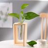 Estilo Ins Madera Hidropónico Planta Verde Tubo de Ensayo Marco de Madera Muestra de Agua Arreglo Floral Adornos Escritorio Jarrón de Vidrio Adornos para el Hogar