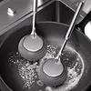 Escova de aço inoxidável escova de panela de lavagem de alça longa escova de limpeza doméstica grande bola de arame de aço com alça de descontaminação escova pote artefato