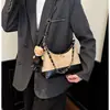 Bolso de Cadena Acolchado Retro Coreano para Mujer 2025 Nuevo Bolso de Hombro Cruzado de Alta Gama para el Trabajo Bolso Tote de Axila