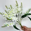 Flor Artificial Fragante Orquídea de Nieve Decoración de Mesa Decoración de Interiores Ramo Flor Artificial Tacto Flor de Seda Hogar Sala de Estar Decoración Suave
