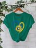 Camiseta de algodón puro de verano europeo y americano, de manga corta y cuello redondo, de comercio exterior transfronterizo, camiseta con estampado de flores americanas, fábrica femenina de comercio exterior