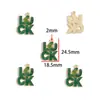 Festival Irlandés Trébol Verde de la Suerte Colgante Pulsera DIY Llavero Decoración Colgante de Aleación W611