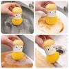 Cepillo de Limpieza para el Hogar de Cocina con Mango, Cepillo Creativo de Pollo de Dibujos Animados Desmontable para Ollas, Cepillo de Bola de Limpieza para Lavar Platos de Dibujos Animados
