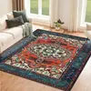 Alfombra de Terciopelo de Cristal Estilo Persa Americano, Alfombra para Sala de Estar, Sofá y Mesa de Café, Alfombra Decorativa Resistente a Manchas y al Desgaste para Hotel y Alojamiento