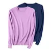 Conjunto de dos piezas Otoño e Invierno Suéter Pulóver para Mujer Cuello Redondo Tejido de Punto Holgado Color Sólido Manga Larga Talla Grande Capa Base Versátil