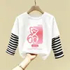 Camiseta Básica para Niña 2026 Nuevo Otoño Infantil Algodón Puro Moda Manga Larga Camiseta Casual para Niña Cuello Redondo