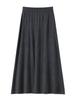 Falda de Lana Peinada de Longitud Media 2025 Otoño e Invierno Nuevo Estilo Simple de Cintura Alta Ajustada de Punto para Mujer
