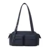 Bolsa de ombro portátil de grande capacidade com múltiplos bolsos, estilo retrô coreano, bolsa de lona de tecido de nylon de alta qualidade, bolsa de viagem