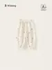 Bangxuan 2026 Verano Nuevos Pantalones Largos para Niños Pantalones Anti-Mosquitos de Cereza Bordados de Encaje Pantalones Jogger Sueltos para Niñas