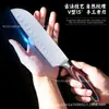 Cuchillo de Cocina de Acero Inoxidable Transfronterizo para Mujeres, Mango Multicolor, Cuchillo para Cortar Carne con Cabeza de Acero, Cuchillo para Rebanar Forjado, Cuchillo de Cocina