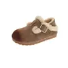 Gu YunZapatos Birkenstock Lindos Feos Mujer 2026 Otoño/Invierno Nueva Moda Acolchados Cálidos sin Cierre Pantuflas de Algodón Birkenstock Mujer