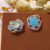 Brincos de Flor Oca com Contas de Cristal Chamativas Dopamina Fresca, Tarrachas, Presilhas de Cabelo, Broches, Acessórios de Flor para Sapatos DIY de Verão